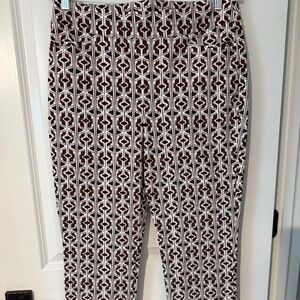 Chicos Chocolate & White Printed Bridget Pants Sz 1.5 or 10